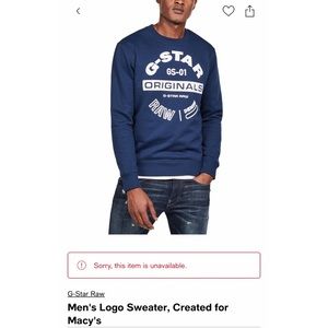 G-Star Raw NWT Blue Sweatshirt L